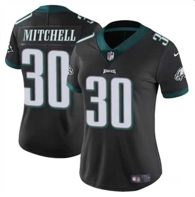 Womens Philadelphia Eagles #30 Quinyon Mitchell Black 2024 Draft Vapor Untouchable Limited Stitched Jersey Dzhi